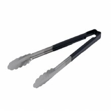 Tongs, Stainless Steel, Magnum, Colour Coded, Black, Kool-Touch, 12"
