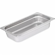 DuraPan Light Gauge Stainless Steel Steam Table Hotel Pan 1/3 Size, 2.5" Deep - 1/EACH (607132) (35018)