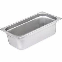 DuraPan Light Gauge Stainless Steel Steam Table Hotel Pan 1/3 Size, 4" Deep - 1/EACH (607134) (35115)