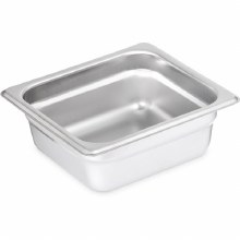 DuraPan Light Gauge Stainless Steel Steam Table Hotel Pan 1/6 Size, 2.5" Deep - 1/EACH (607162) (88134)