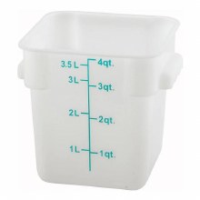 Winco Food Container 4QT Square Translucent - 1/EACH (PTSC-4)