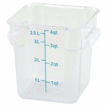 Winco Food Container 4QT Square Clear - 1/EACH (PCSC-4C)