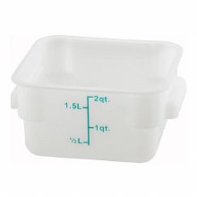 Winco Food Container 2QT Square Translucent - 1/EACH (PTSC-2)