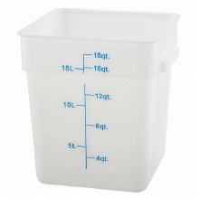 Winco Food Container 18QT Square Translucent - 1/EACH (PTSC-18)