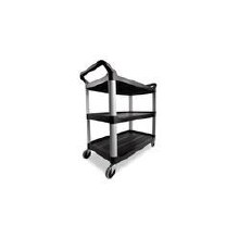 Cart - Utility 3 Shelf - Open Sided - 300lb - Black - 1/EACH (14894)