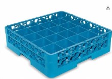 Carlisle - OptiClean 25-Compartment Divided Glass Rack with 1 Extender 5.56" - Carlisle Blue (RG25-114)