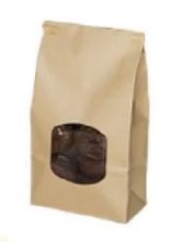 Kraft Tin Tie Bag w/ Window #249 - 4.75" x 2.5" x 9.5"- 500/CS (XXXXX)