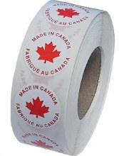 Made in Canada Labels 1 1/4 round labels 3 â€œ Core  - 500/roll
