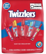Twizzlers Twists Candies, Variety , 1.3 kg 109-Pc (1866796)(81074)
