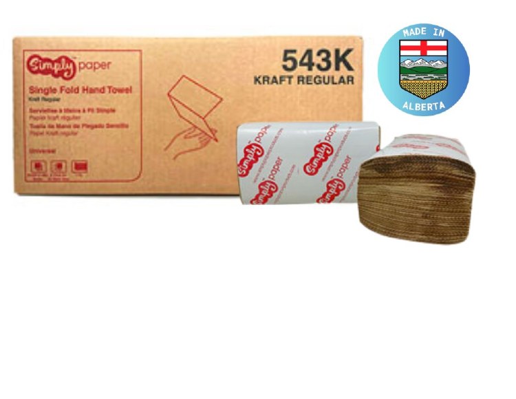 543K SIMPLY PAPER SINGLEFOLD TOWEL - NATURAL - 250 SHEETS X 16 PKG