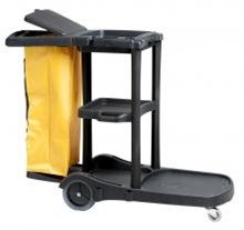 XTRA LARGE JANITOR CART - BLK W/ ZIPPER BAG