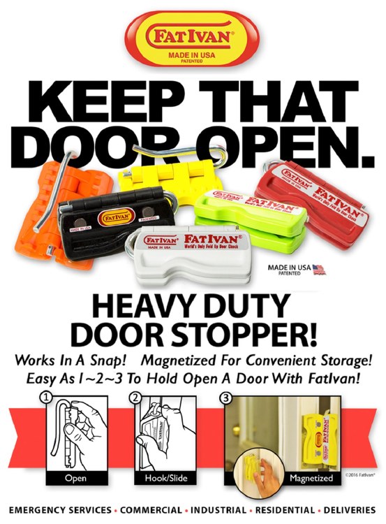 FAT IVAN HEAVY DUTY DOOR STOP W/MAGNETS - ORANGE
