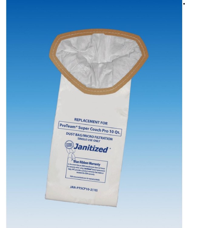 JAN-PTSCP10-2(10) JANITIZED SUPER COACH 10 VACUUM BAGS (10/PKG)
