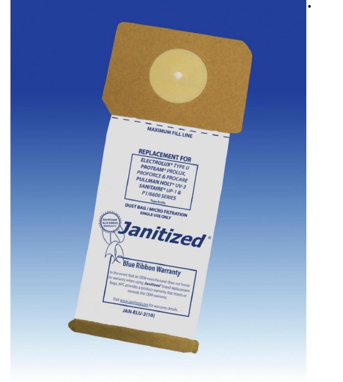 JANITIZED VACUUM BAGS, PROTEAM PROFORCE UPRIGHT, 10/PKG
