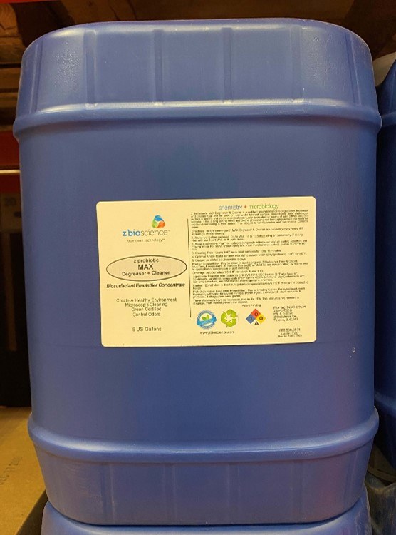 MAX DEGREASER & CLEANER ORGANIC ULTRA PROBIOTIC CLEANER  - 5 GAL TOTE
