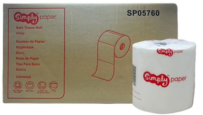 SP05760 SIMPLY PAPER 2 PLY T.TISSUE - 500 SHEETS x 60 ROLLS