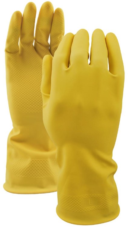 YELLOW RUBBER GLOVES - M (PAIR)