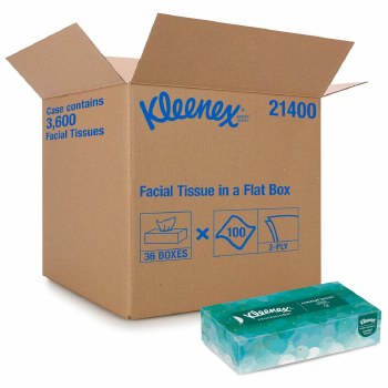 21400 KLEENEX FACIAL TISSUE (100SHX36BOXES)