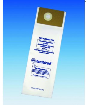 JANITIZED CARPETMASTER DUST BAG KIT, 10/PKG WITH 2 PRE-FILTERS
