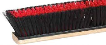 24" BLACK/RED MEDIUM PUSH BROOM HEAD