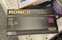 RONCO SENTRON 6 BLACK POWDER FREE NITRILE GLOVES 90/BOX - XXL