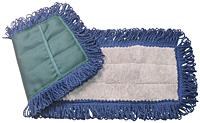 24" MICROFIBER GREY DUST MOP W/BLUE FRINGE, SLIP-ON