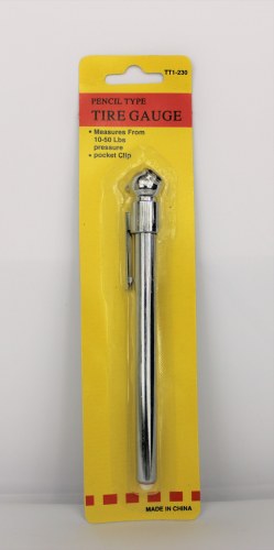 PENCIL TYPE TIRE GAUGE PRESSURE POCKET CLIP TT1-230 EACH
