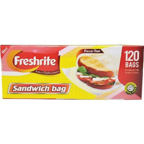 FRESHRITE FOLD TOP SANDWICH BAGS 120CT EACH