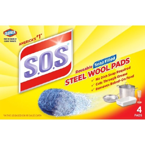 CLOROX S.O.S STEEL WOOL PADS EACH