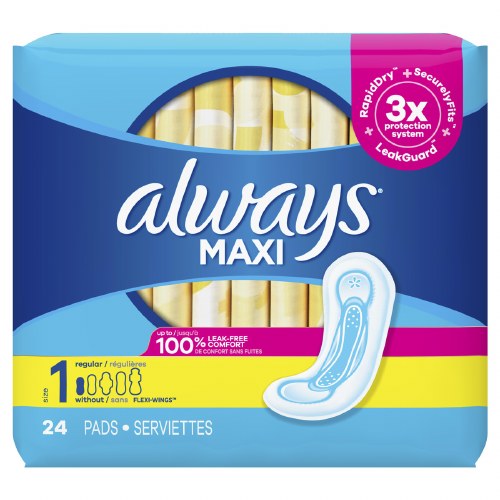 ALWAYS MAXI REGULAR 1-24PADS EACH