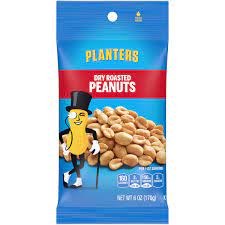PLANTERS 6OZ DRY ROSTED PEANUTS EACH