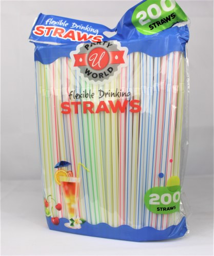 UNIVERSAL FLEXIBLE DRINKING STRAWS 200CT EACH