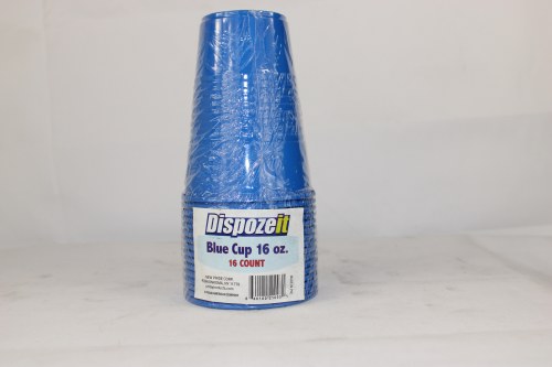 DISPOZEIT PLASTIC 16OZ BLUE CUP 16CT PACK