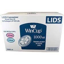 WIN CUP 32OZ/44OZ WHITE USE WITH CUPS LIDS 1000CT EACH