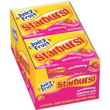 STARBURST GUM STRAWBERRY 10CT BOX