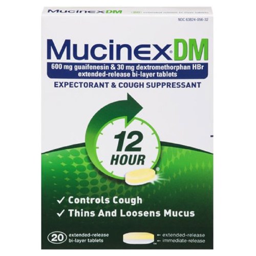 MUCINEX DM EXPECTORANT & COUGH SUPPRESSANT 20CT BOX