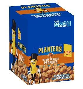 PLANTERS 1.75OZ 2/$1.09 HONEY ROASTER PEANUTS 18CT BOX