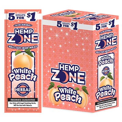 HEMP ZONE 5F$ WHITE PEACH 15CT BOX
