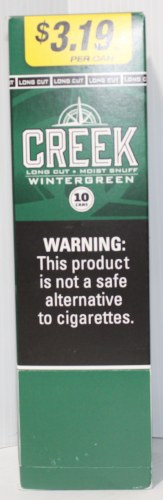 CREEK 1.2OZ $3.19 LONG CUT WINTERGREEN CAN 10CT BOX