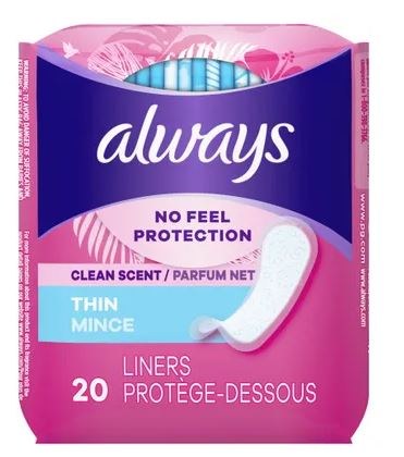ALWAYS CLEAR SCENT 20LINERS PACK