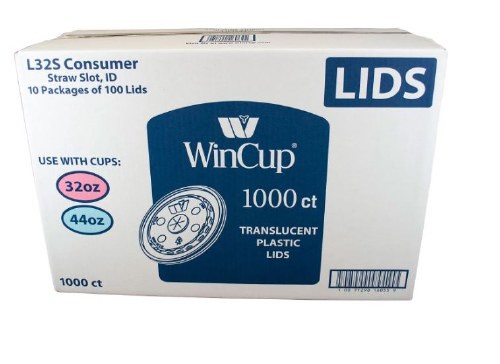 WIN CUP WHITE USE WITH 32OZ/44OZ CUPS LIDS 1000CT BOX