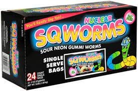 SQWORMS SOUR NEON GUMMI 24CT BOX