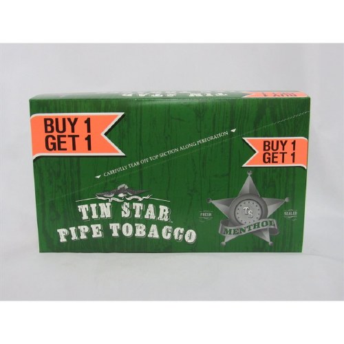 TIN STAR 1.4OZ PIPE TOBACCO MENTHOL 6CT BAG