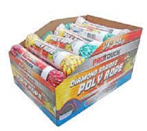 POLY ROPE DIAMOND BRAIDED 1/4 * 50 FT PROTOUCH EACH