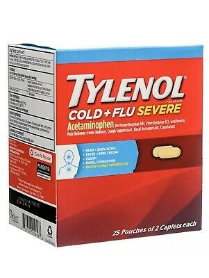 TYLENOL COLD+FLU SEVERE 25CT BOX