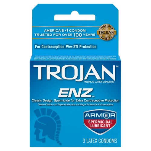 TROJAN 3PK ENZ ARMOR BLUE 6CT BOX