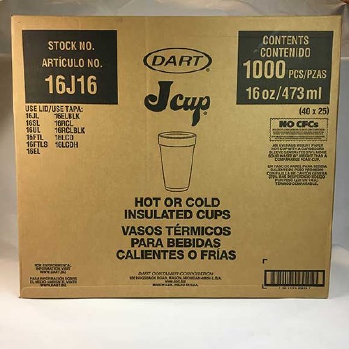 DART 16OZ 16J16 WITH TALL CUP 1000CT BOX