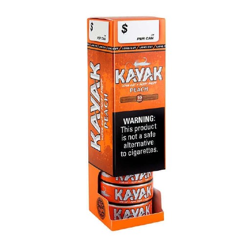KAYAK 1.2OZ LONG CUT PEACH 10CT BOX