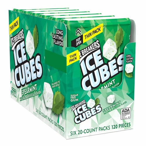 ICE BREAKERS 120PCS ICE CUBES SPEARMINT 6CT BOX