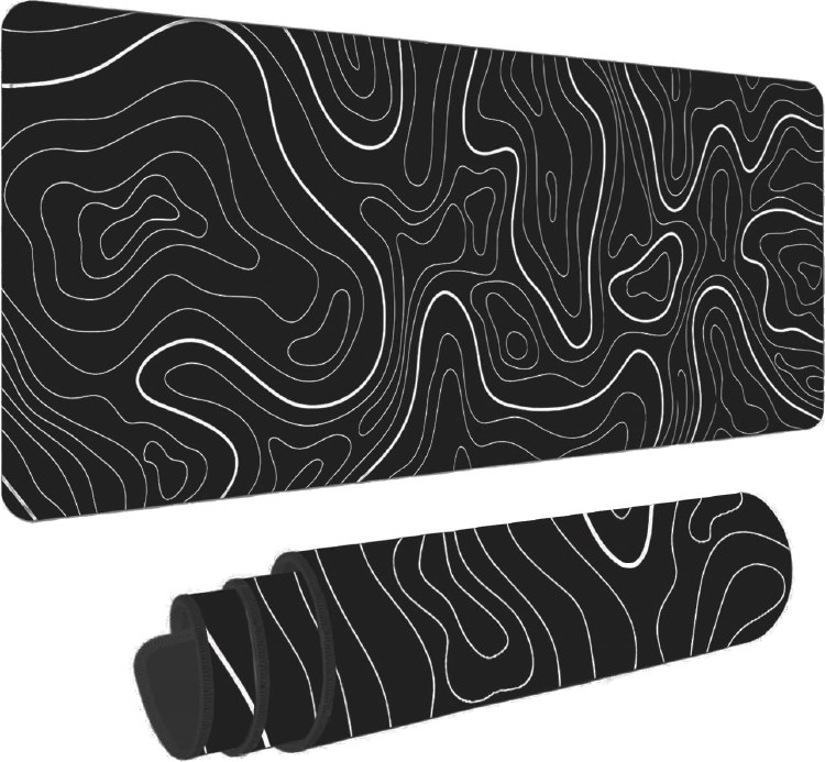 Abstract Topographic Mousepad/Deskmat - 31.5" x 11.8", White